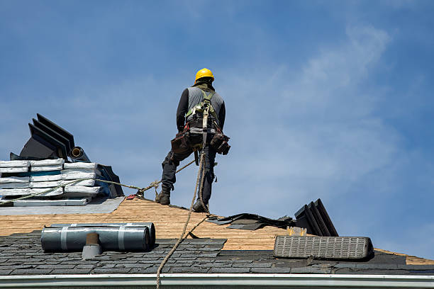 Professional Gutter Installation technician working in Prairie Lea, TX